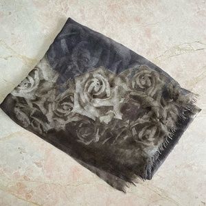 Pashma Y2k neutral floral all over print long sleeve blouse